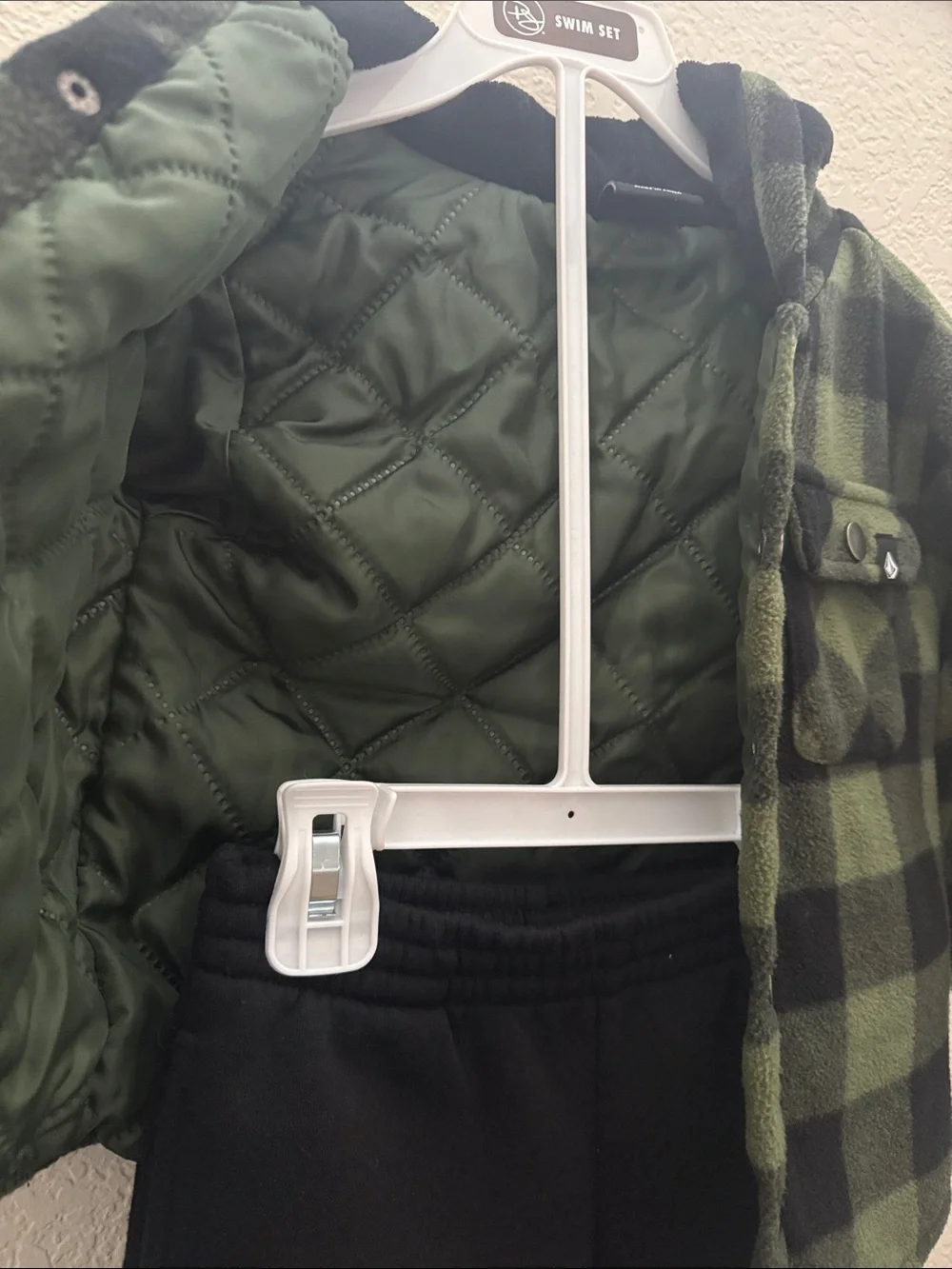 Toddler Boy 3T Outfit Bundle Volcom Hooded Shacket Joggers & Plaid Jacket 3PCS